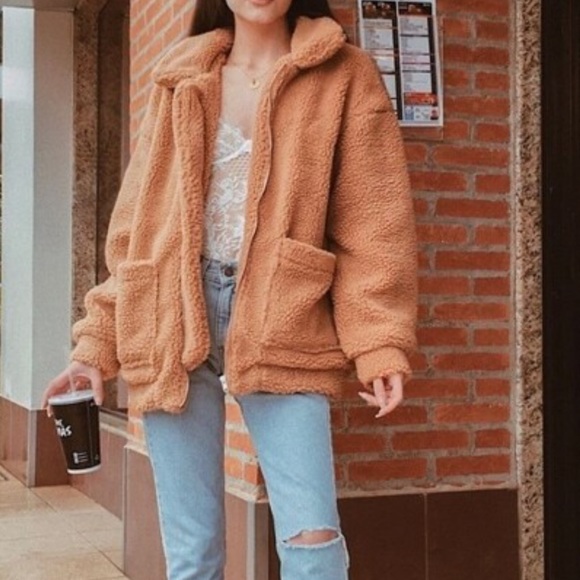 oversized teddy sherpa jacket - Picture 6 of 8